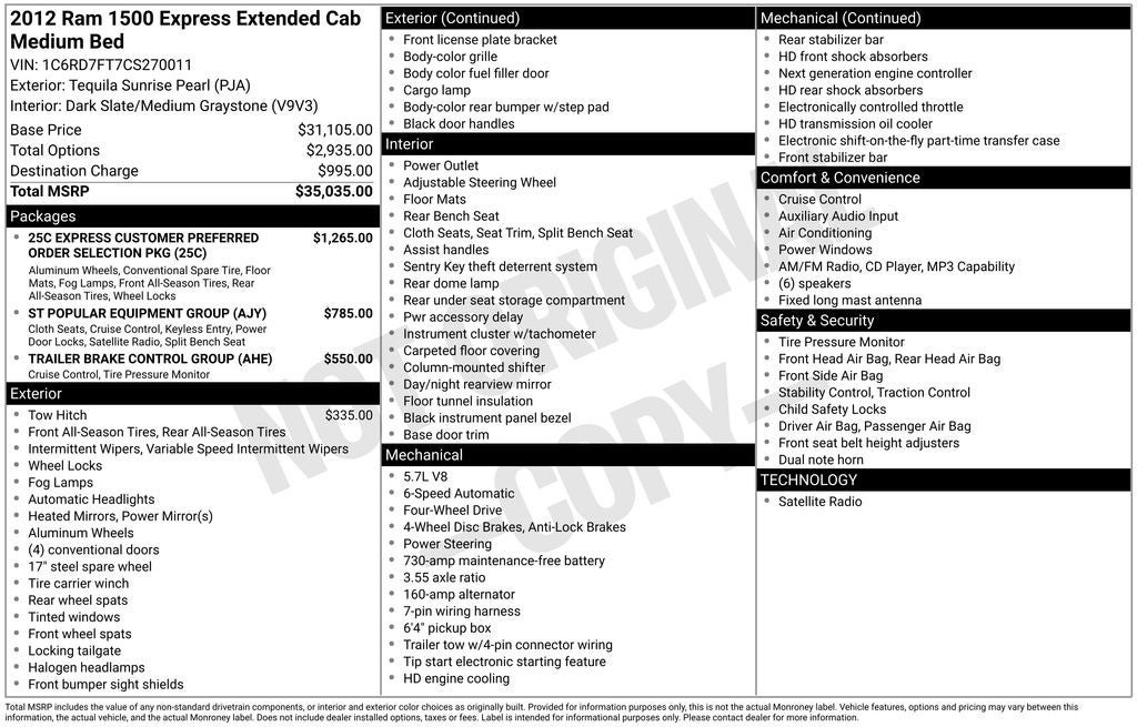 2012 RAM 1500 Express