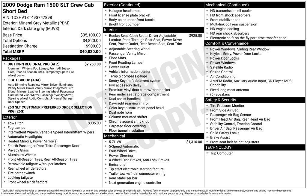 2009 Dodge Ram 1500 SLT
