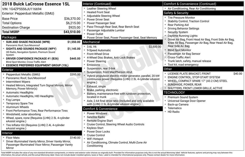2018 Buick LaCrosse Essence