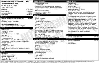2018 Chevrolet Colorado ZR2