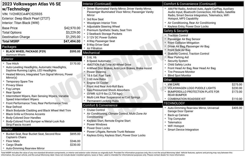 2023 Volkswagen Atlas 3.6L V6 SE w/Technology