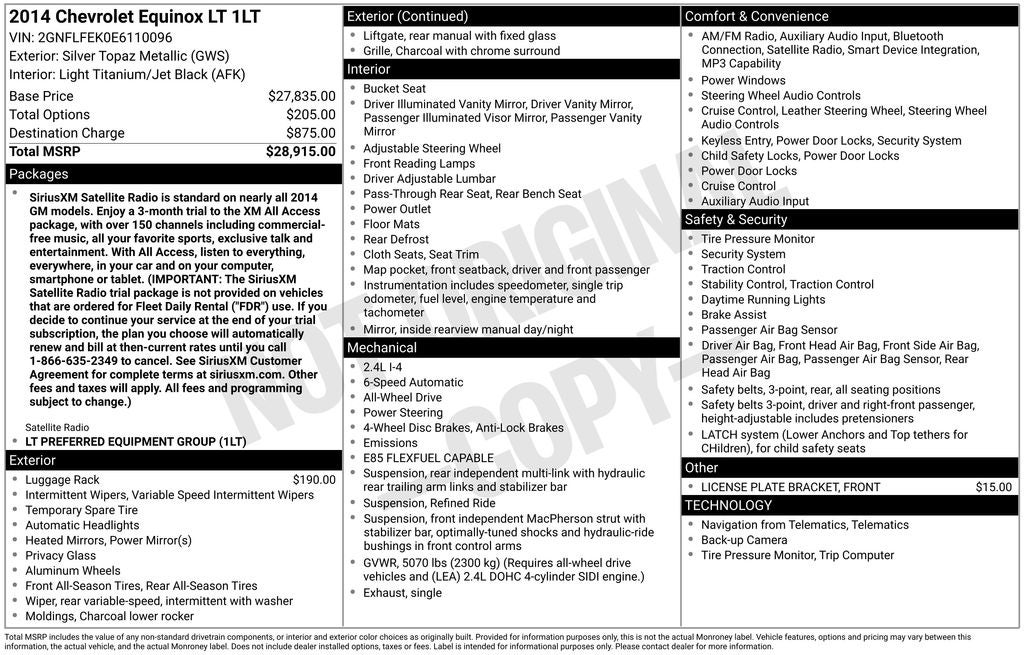 2014 Chevrolet Equinox LT w/1LT