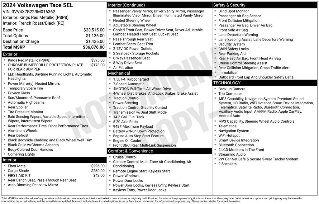 2024 Volkswagen Taos 1.5T SEL