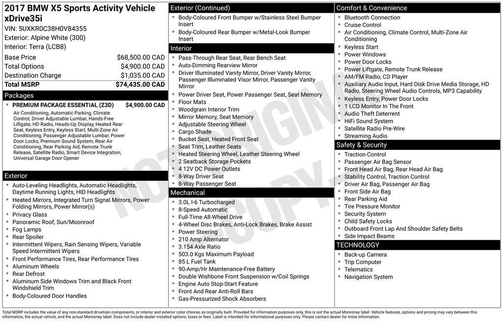 2017 BMW X5 xDrive35i