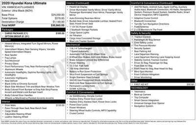 2020 Hyundai Kona Ultimate